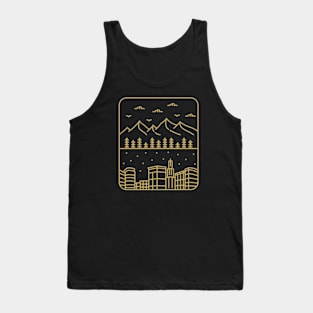 mountains and urban buildings Tank Top